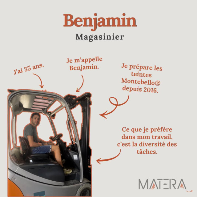 👋 PORTRAIT #3 - Benjamin, magasinier
Notre série de portraits continue avec Benjamin. C’est lui qui s’occupe de préparer toutes vos commandes.
Envie d’en savoir plus sur ses missions et son quotidien au sein de MATERA ? On vous laisse découvrir son portrait ! ✨